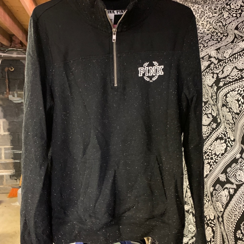 VS PINK 3/4 ZIP SWEATSHIRT